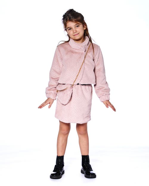 Deux Par Deux Fake Fur Short Jacket In Pink