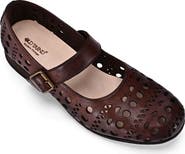 OLD TREND Retro Genuine Leather Breathable Cutout Mary Jane Flat