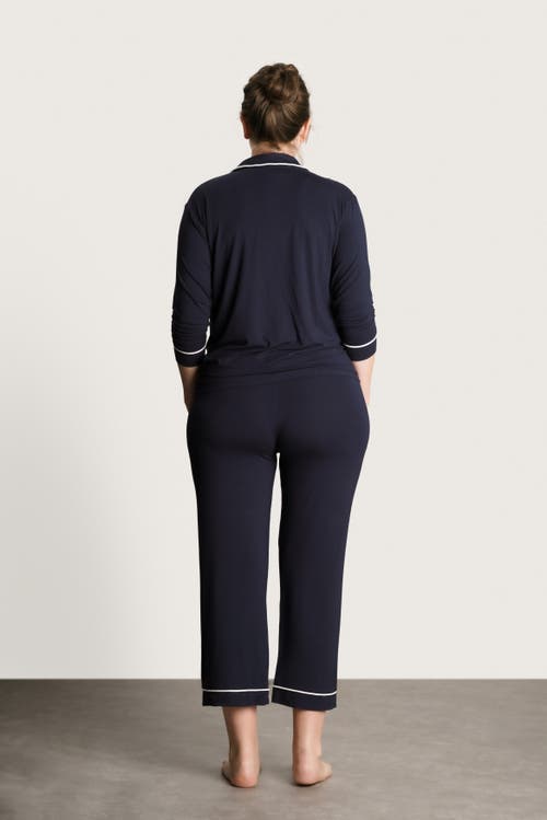 Nom Maternity Heart On My Sleeve Pajama Set In Blue