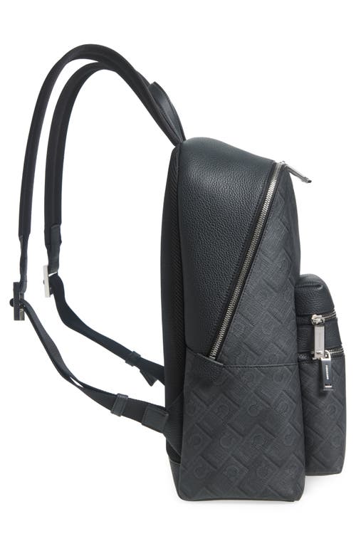 FERRAGAMO FERRAGAMO GANCIO EMBOSSED LEATHER BACKPACK