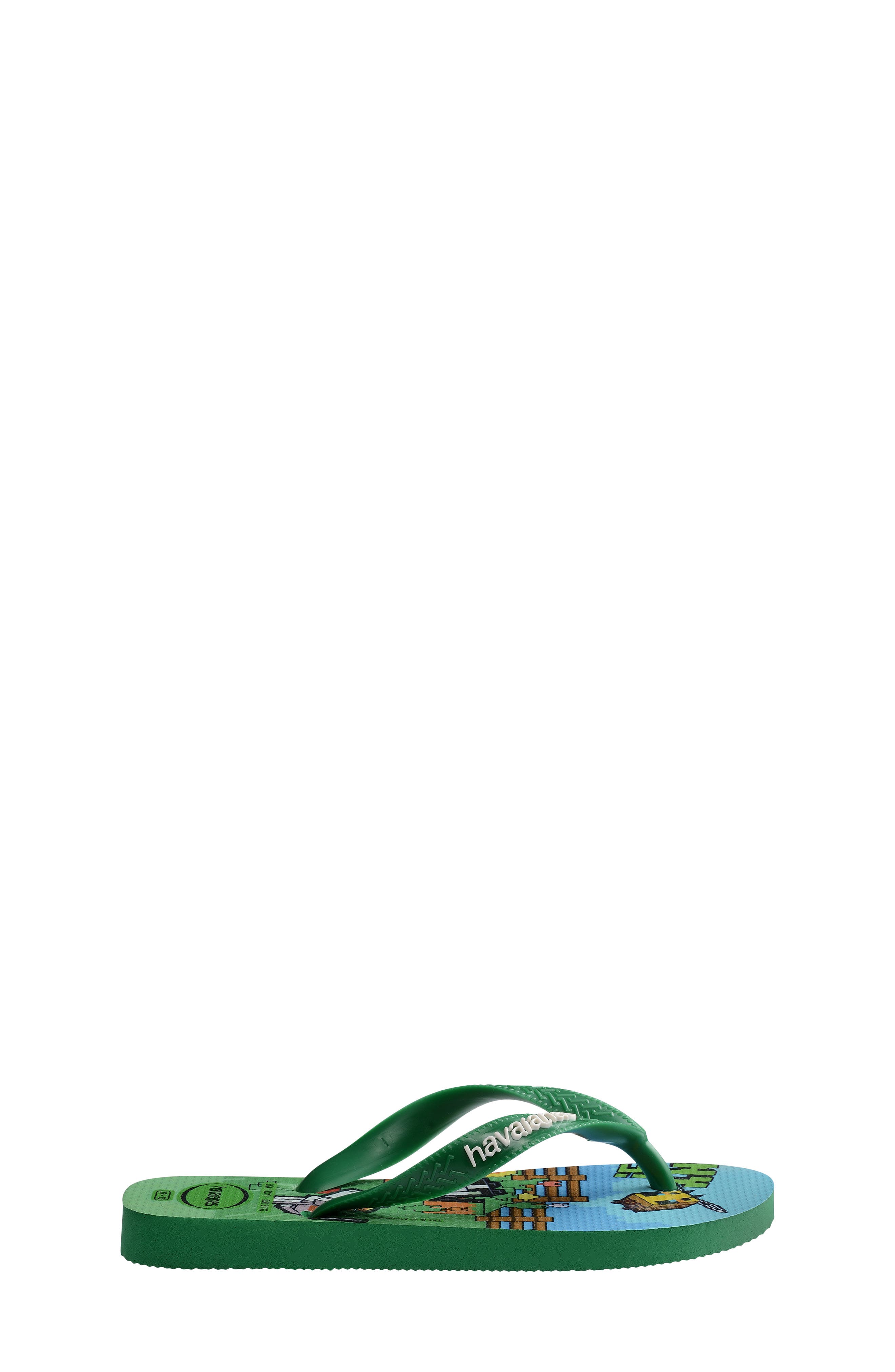 Kids' Minecraft Flip Flop, Alternate, color, GREEN