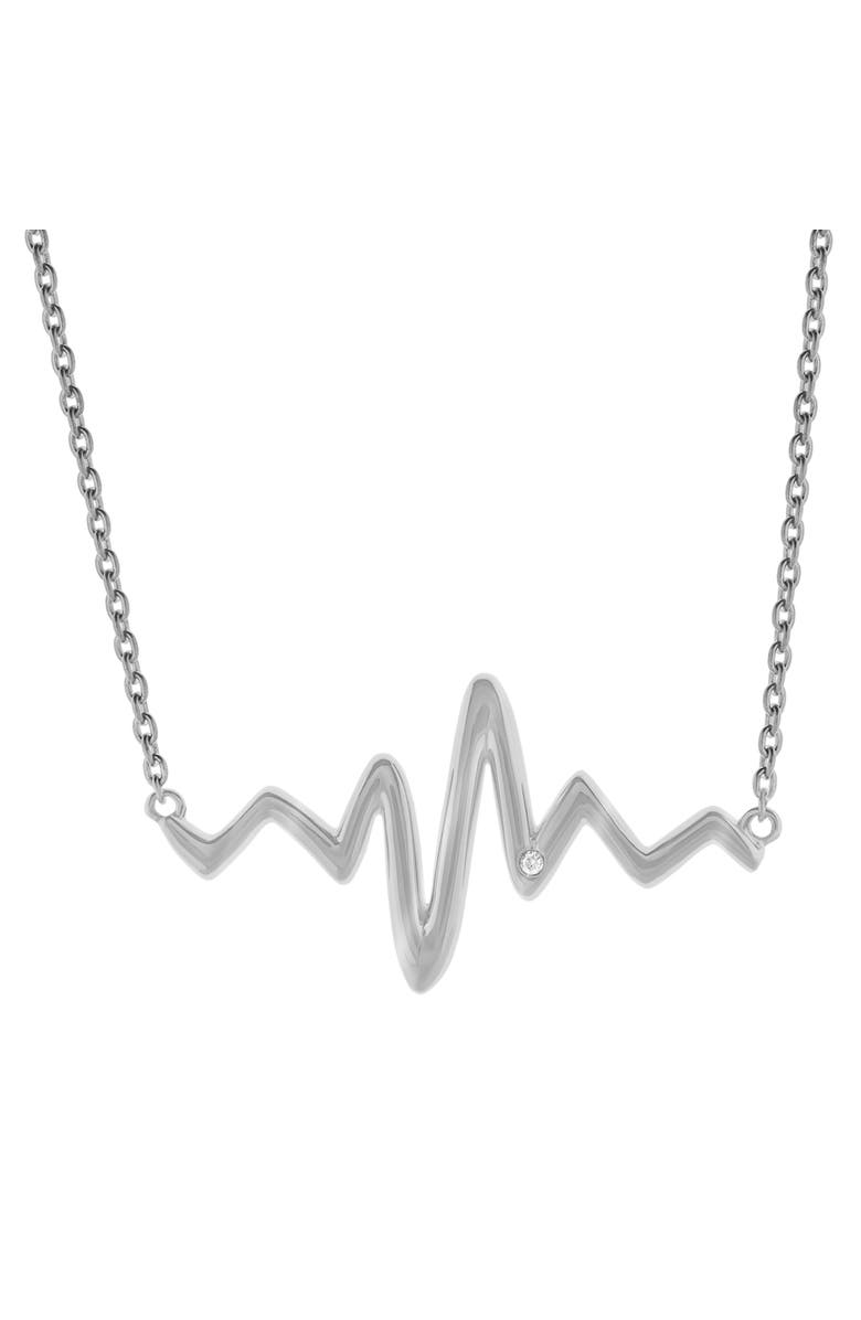 LuvMyJewelry Heartbeat Spark 0.01 Ct Diamond Necklace in 925 Sterling Silver, Main, color, Sterling Silver