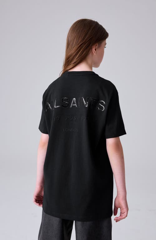 Smallsaints By Allsaints Kids' Underground Sequin Logo Cotton Graphic T-shirt In Black