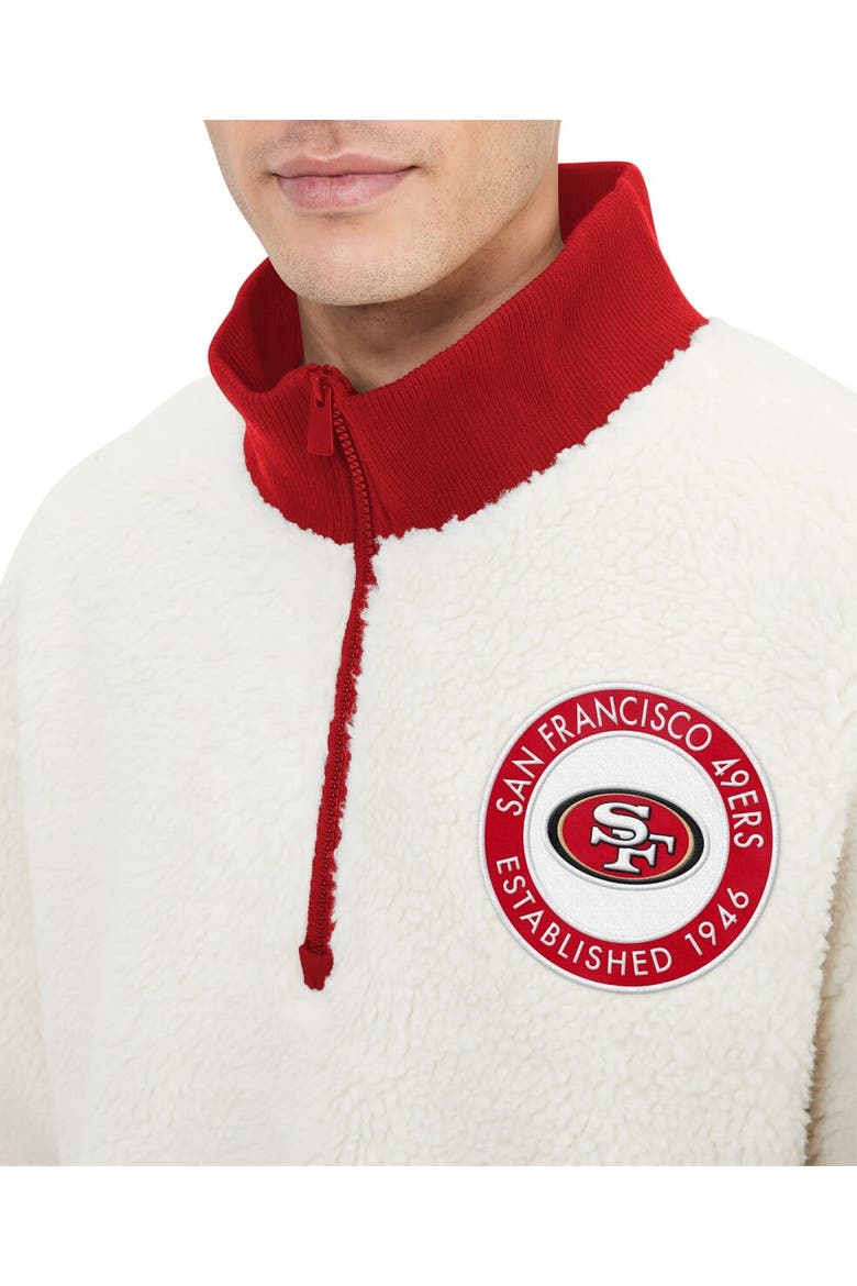Men's Tommy Hilfiger  Cream San Francisco 49ers Jordan Sherpa Quarter-Zip Sweatshirt, Alternate, color, Cream