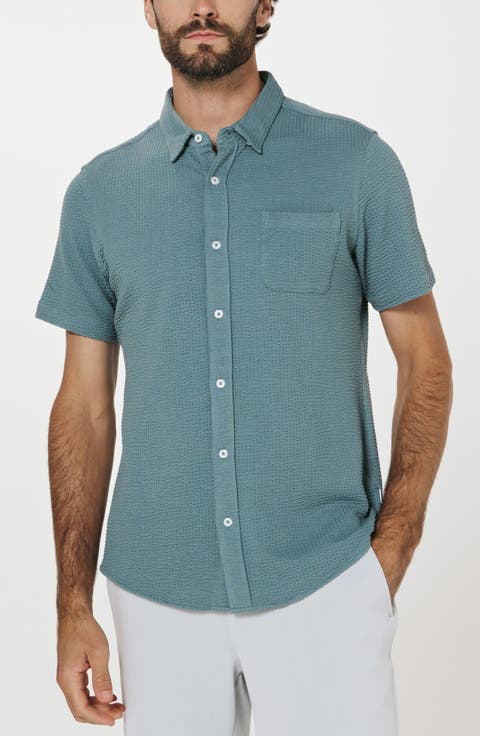 Bennet Stripe Seersucker Short Sleeve Button-Up Shirt