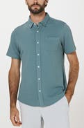 7 Diamonds Bennet Stripe Seersucker Short Sleeve Button-Up Shirt