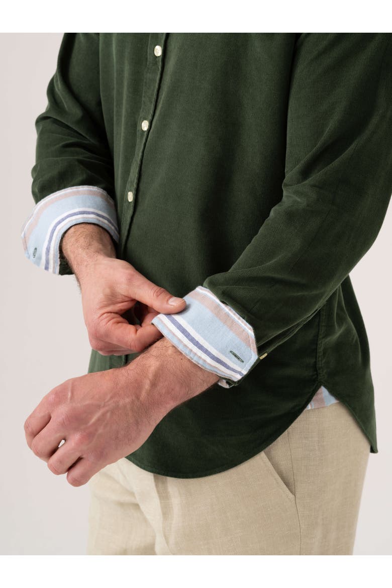 Corduroy Long Sleeve Shirt, Alternate, color, Pine Green
