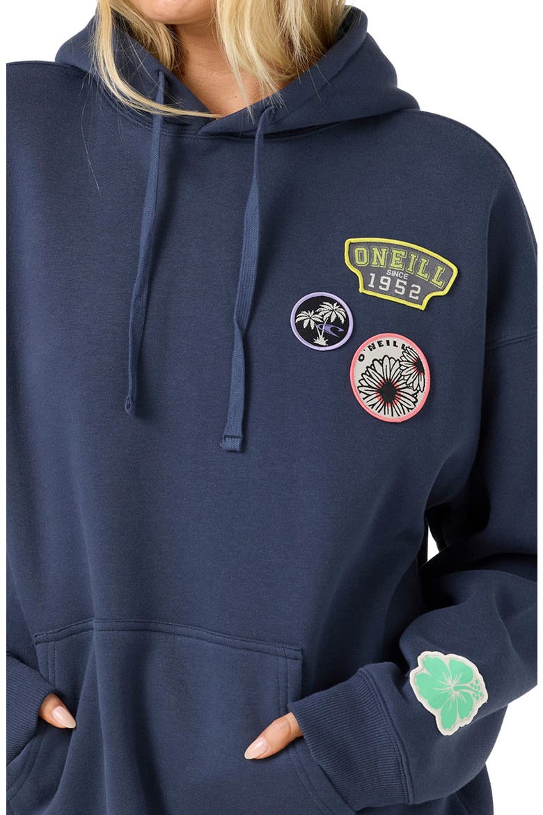 Patches Oversized Hoodie, Alternate, color, NAVY
