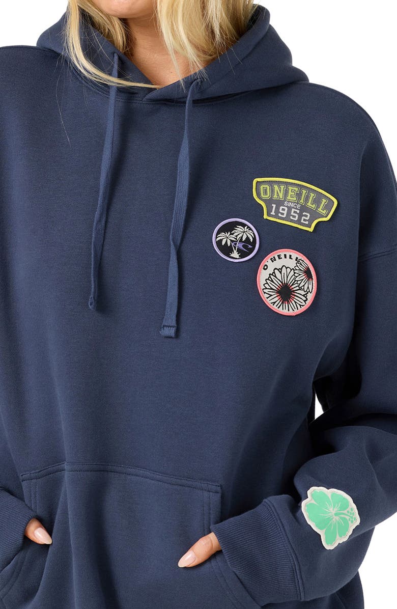 O'Neill Patches Oversized Hoodie, Alternate, color, Navy
