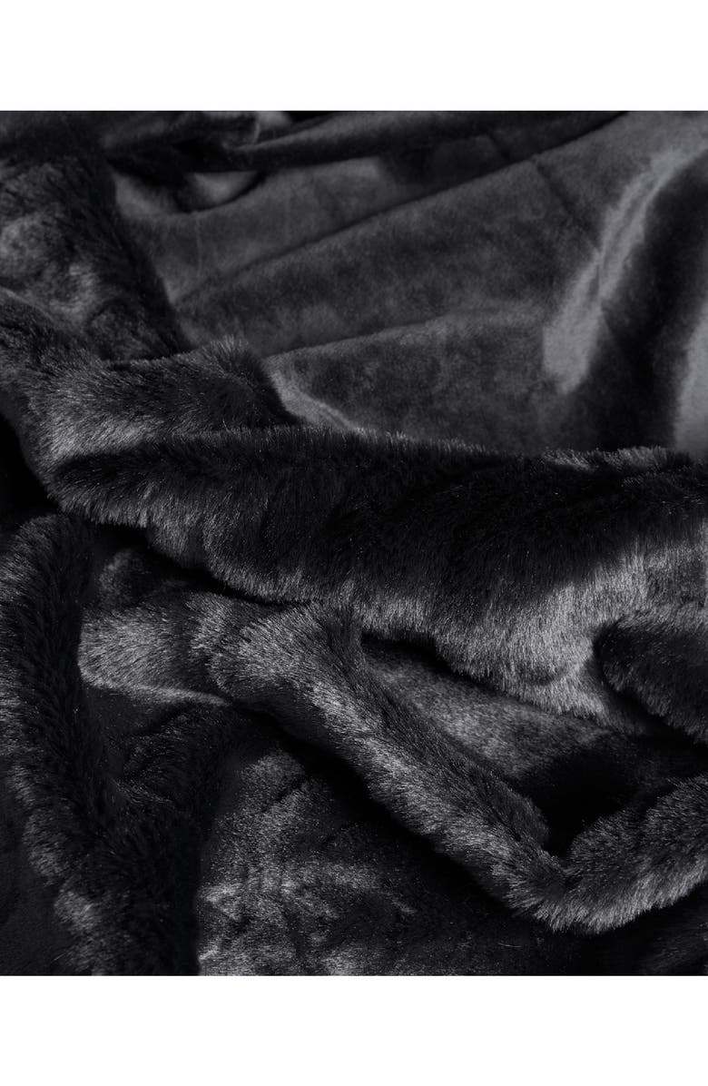 Lucky Brand Cable Knit Faux Fur Throw, Alternate, color, 