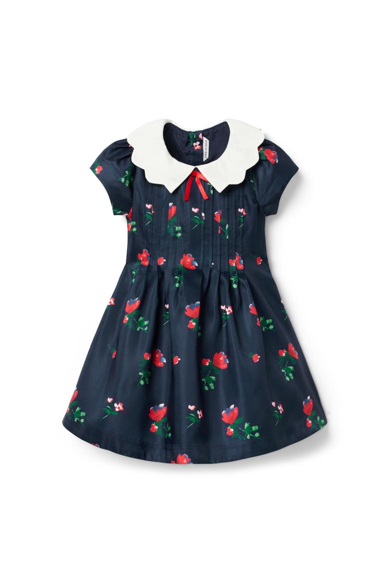 The Pintuck Floral Dress, Main, color, Blue