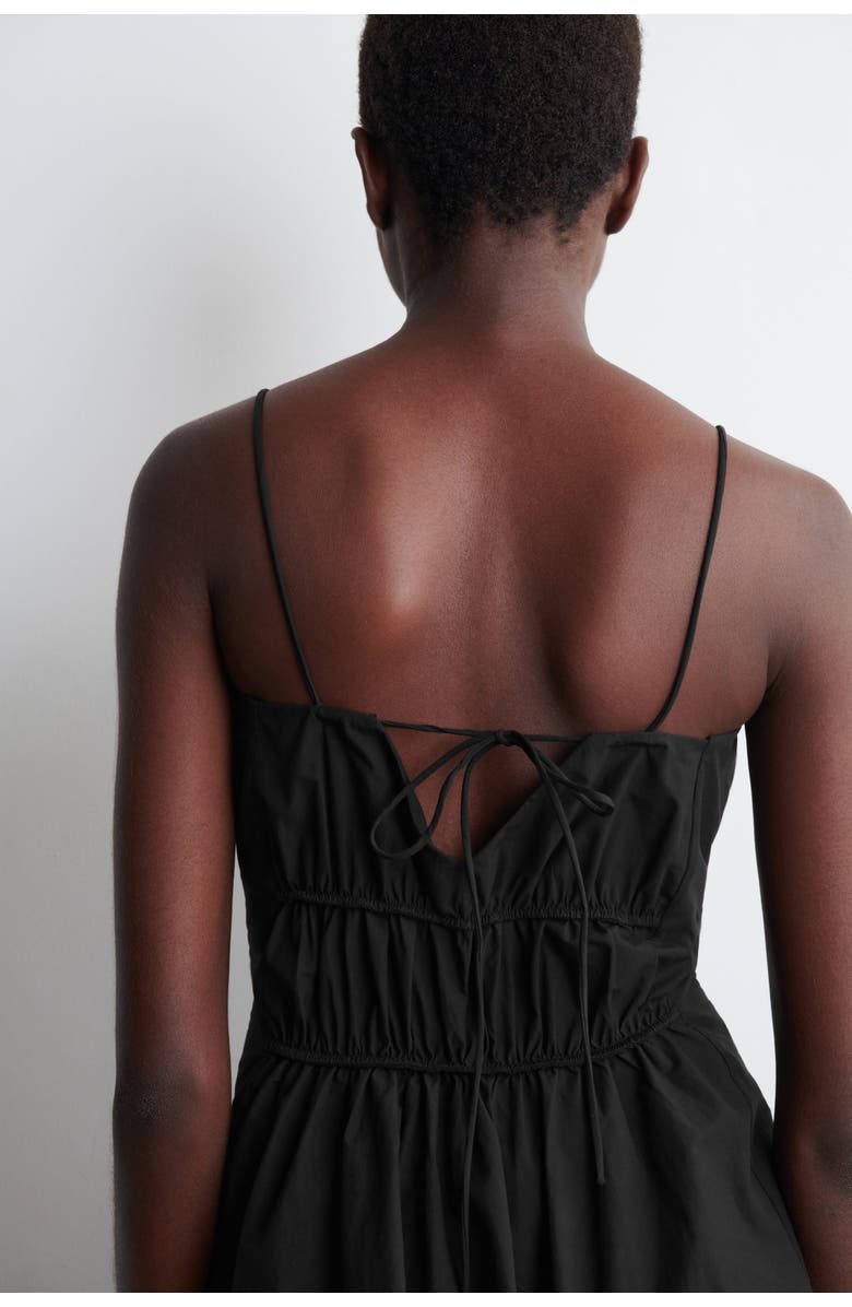 COS Gathered Cotton Peplum Top, Alternate, color, Black