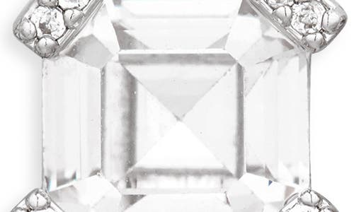 Kate Spade New York Asscher Cut Crystal Stud Earrings In Clear/silver