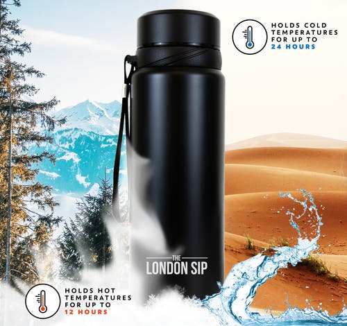 London Sip Infuser Bottle 25oz In Black