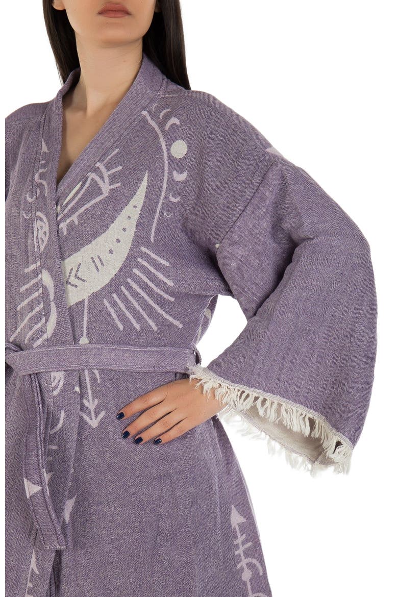 Luna - Moon Handmade Boho Cotton Robe Cover-Up, Alternate, color, Purple