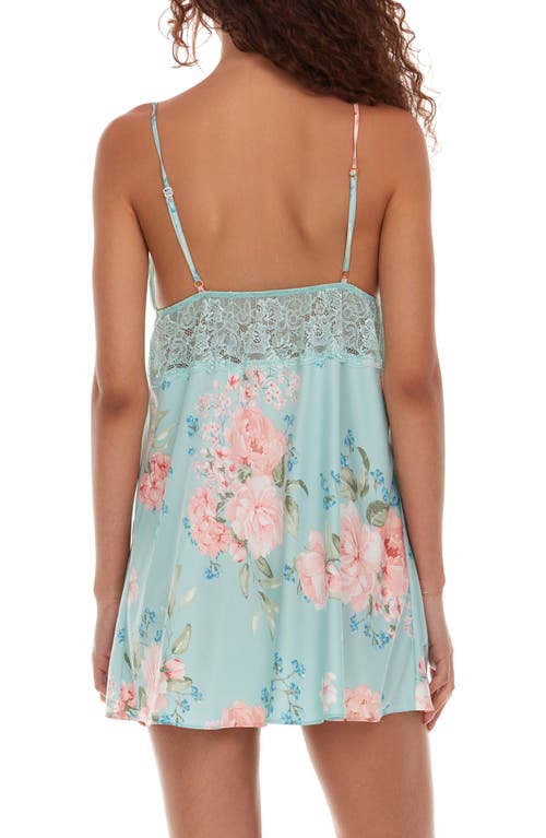 Flora Nikrooz Andrea Floral Lace Trim Satin Chemise