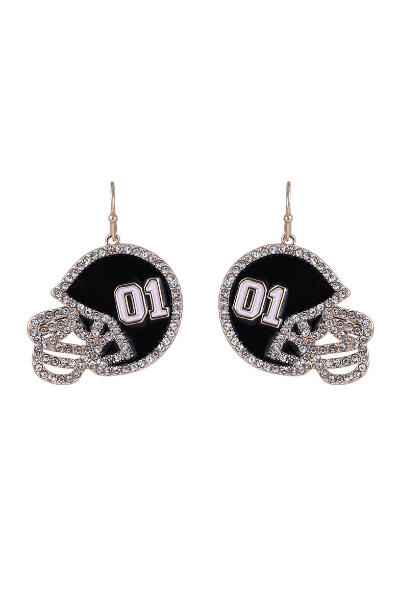 Game Day Football Helmet Earrings, Alternate, color, Brown