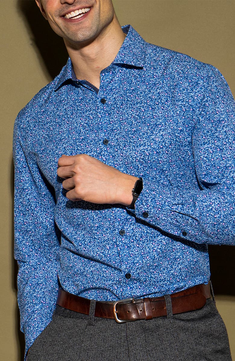 W.R.K Slim Fit Floral Print Performance Dress Shirt, Alternate, color, 