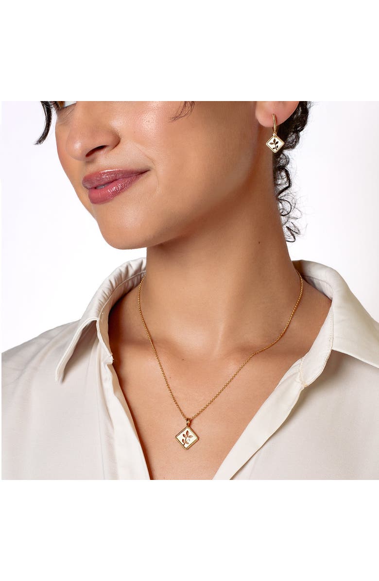 Rizen Jewelry Olive Leaf Hoop Earrings, Alternate, color, 18K Gold Plated