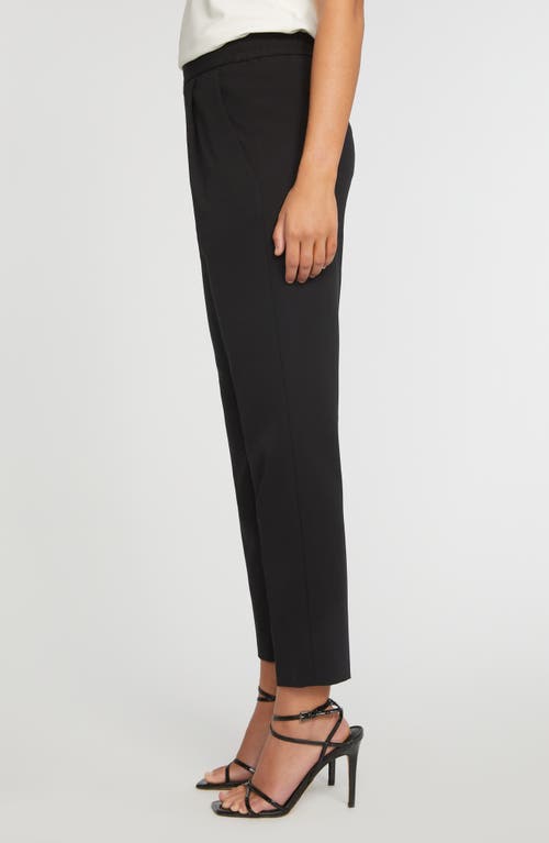 Elie Tahari The Willow Pleated Straight-leg Ankle Pants In Noir