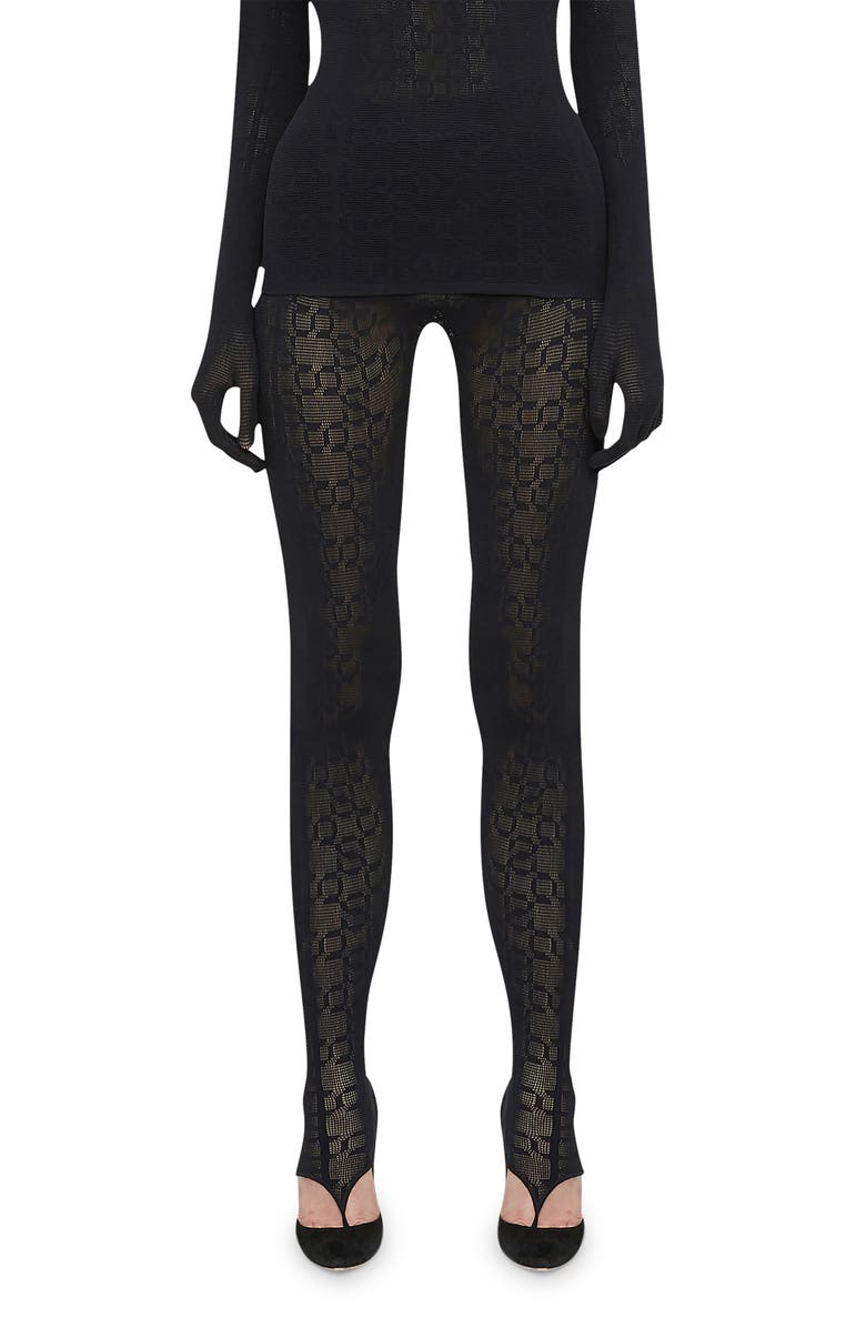Wolford Intricate Stirrup Tights, Main, color, 