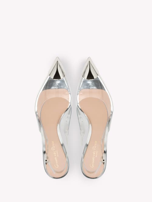 Gianvito Rossi Plexi Metal Cap-toe Slingback Pumps In Neutral