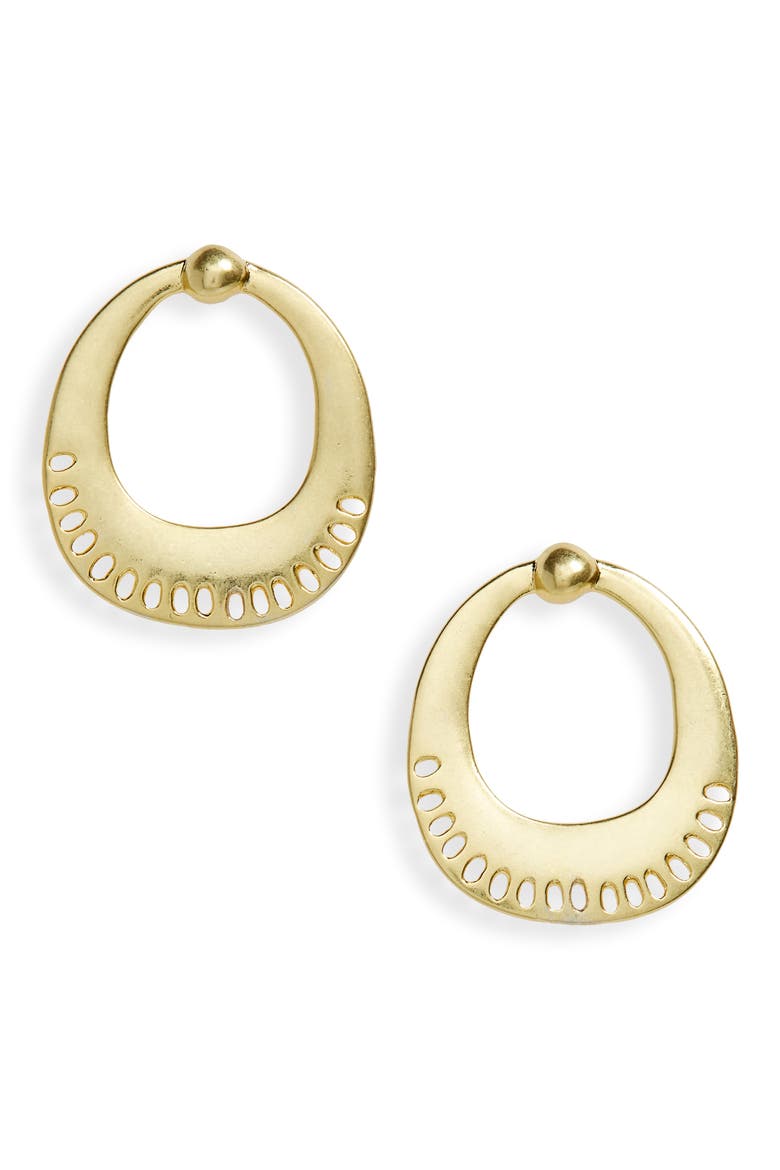 Eyelet Lace Statement Earrings, Main, color, VINTAGE GOLD