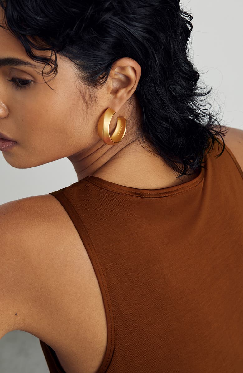 Reiss Tara Twist Hoop Earrings, Alternate, color, Gold Tone