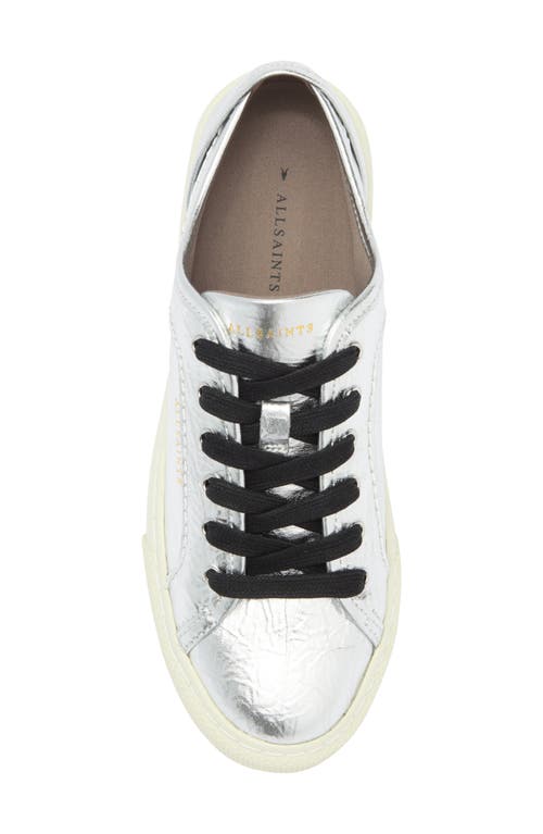 Allsaints Gina Metallic Sneaker In Silver