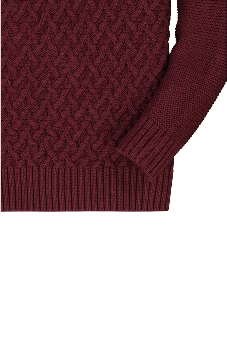 Hope & Henry Baby Boys' Mock Neck Cable Sweater, Infant, Alternate, color, Wine Herringbone