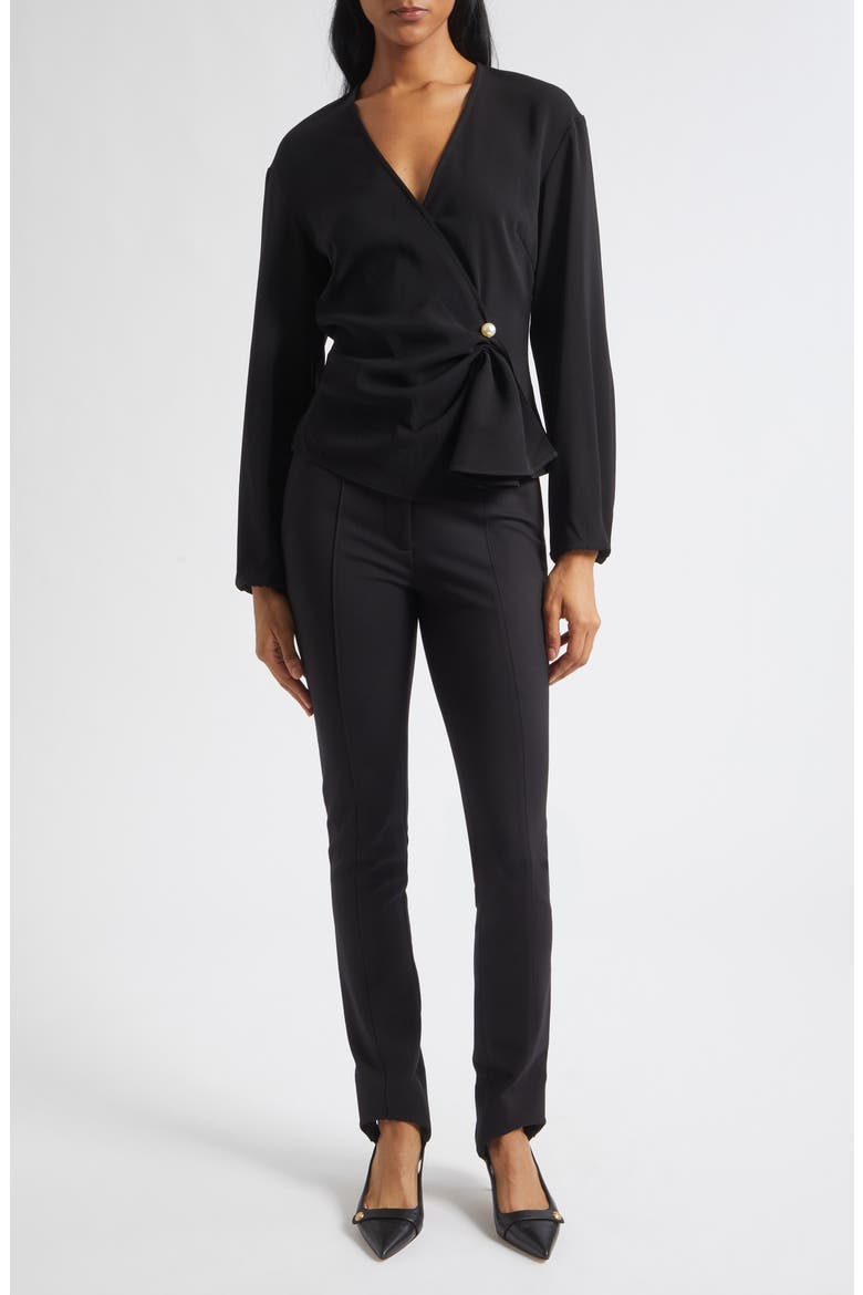 Drew Surplice Top, Alternate, color, BLACK