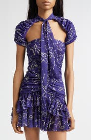 Siedrés Fiora Floral Ruched Cutout Top
