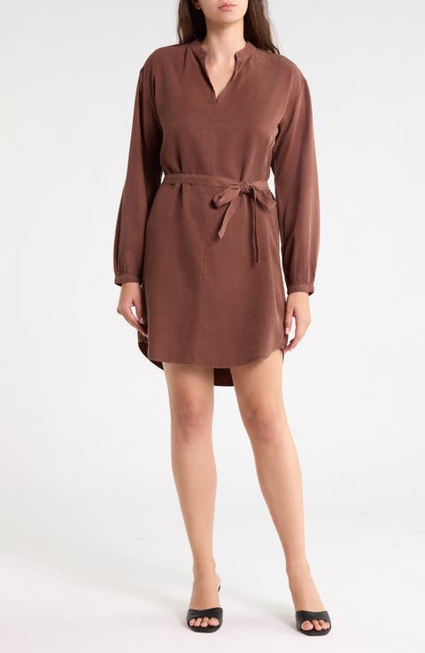 Long Sleeve Belted Minidress