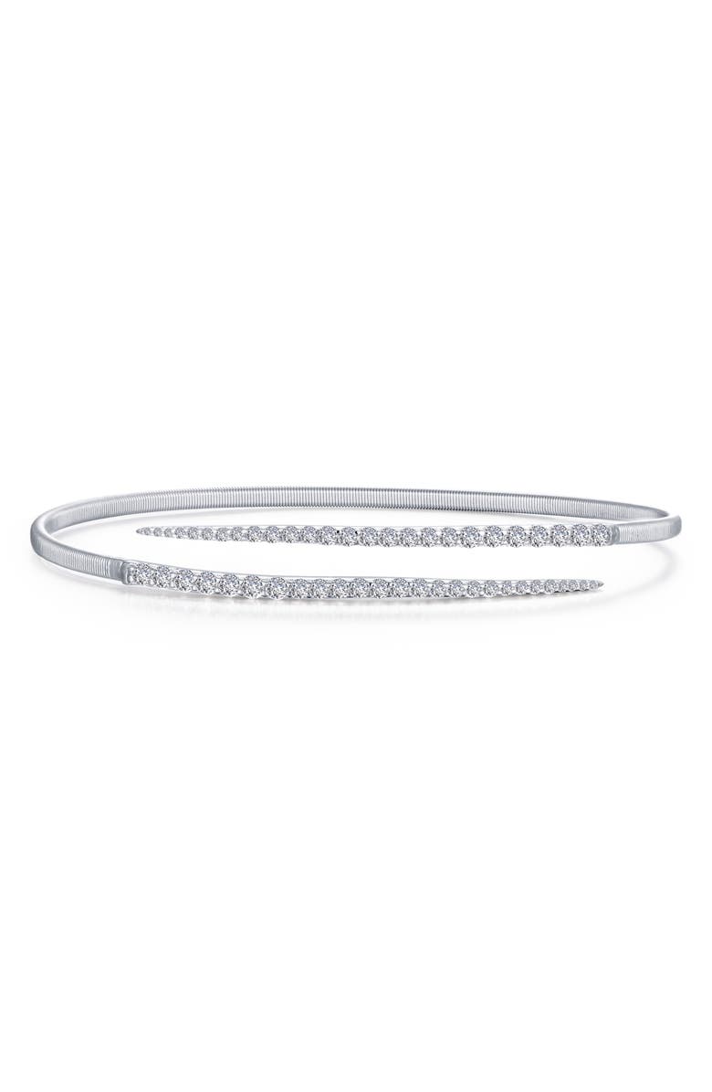 Lafonn Milano Bypass Simulated Diamond Bangle Bracelet, Main, color,
