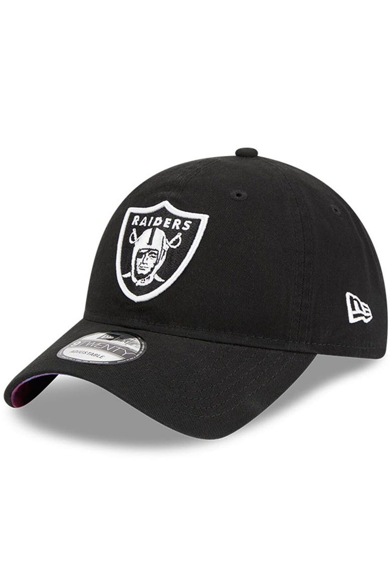 Men's New Era  Black Las Vegas Raiders 2023 NFL Crucial Catch 9TWENTY Adjustable Hat, Alternate, color, Black