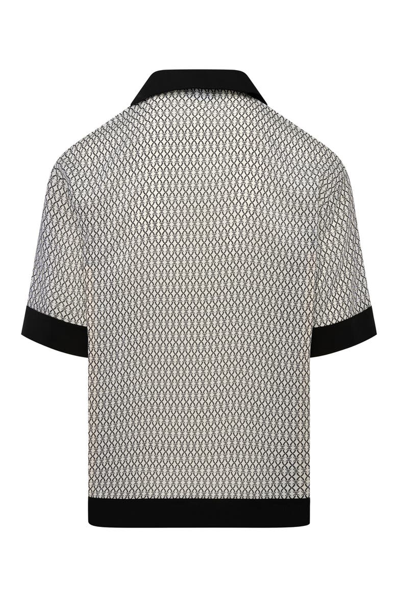 Cabana Camp Shirt, Alternate, color, WHITE/ BLACK