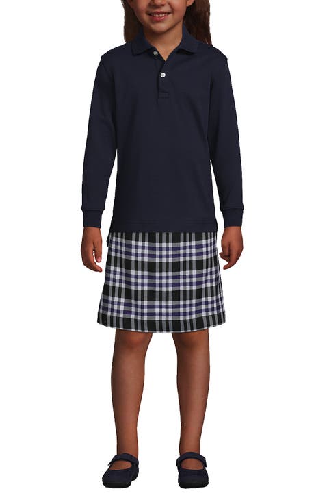 School Uniform Kids Long Sleeve Interlock Polo Shirt