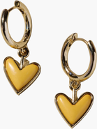 Nickel & Suede Sweetheart Huggie Earrings