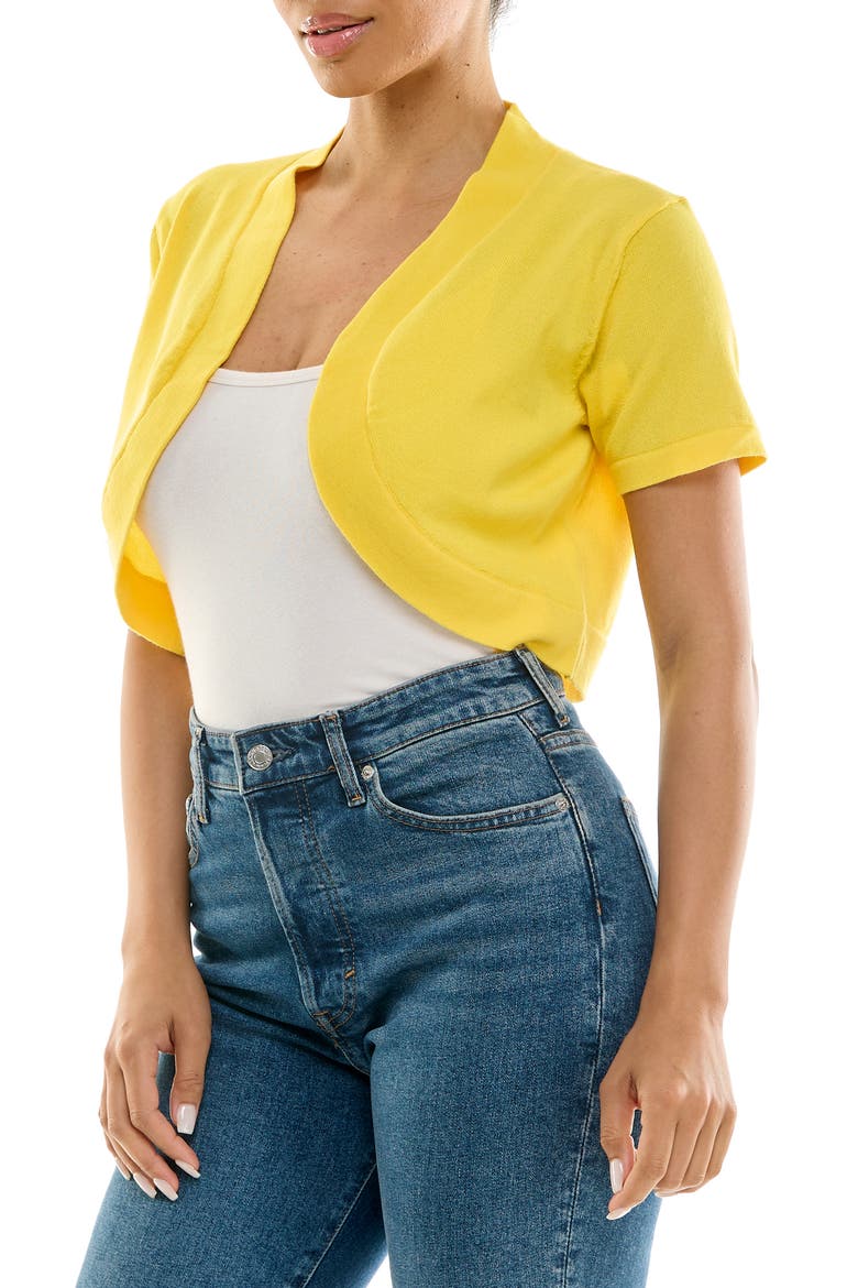 Knit Bolero, Alternate, color, LEMON