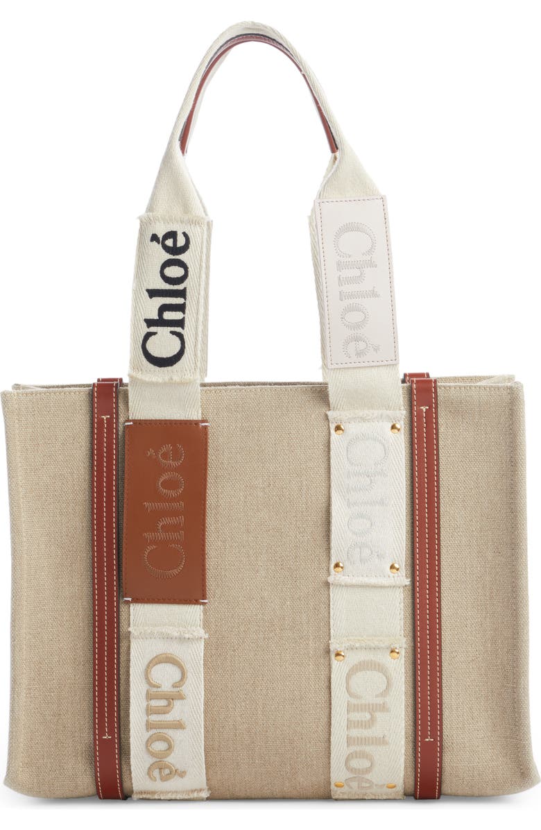 Chloé Medium Woody Mixed Media Tote, Alternate, color,
