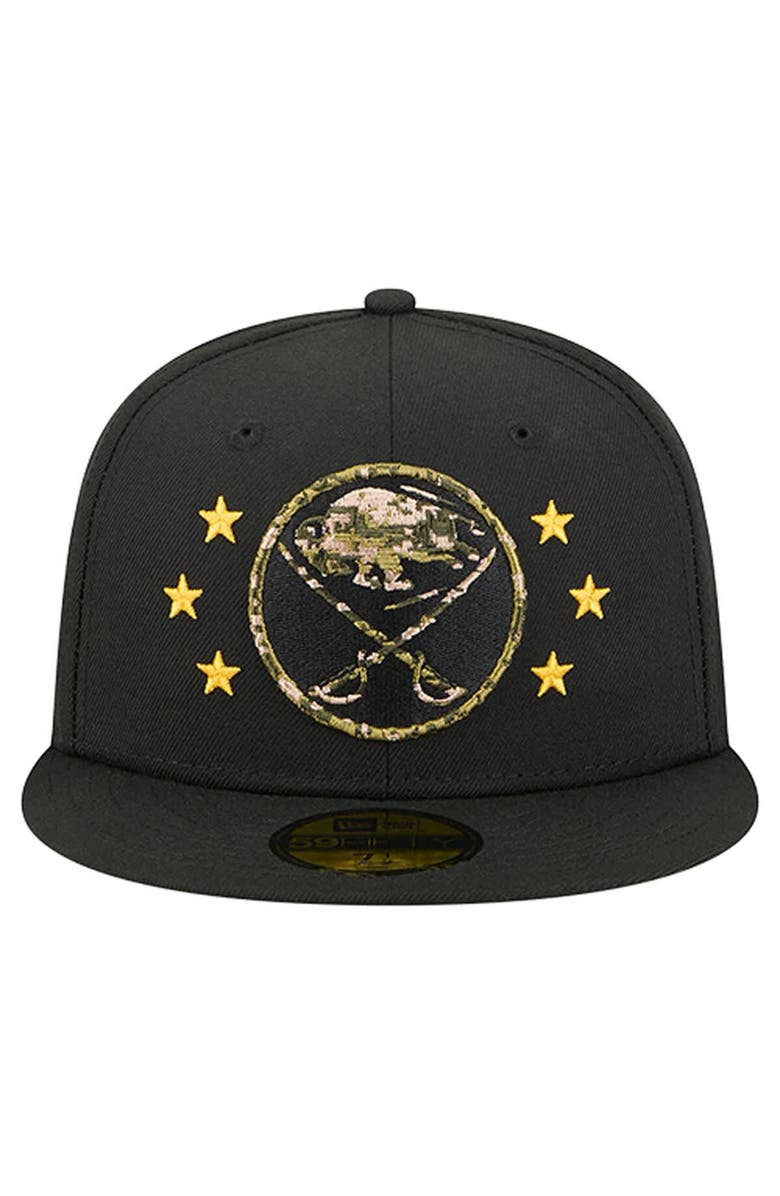 New Era Men's New Era  Black Buffalo Sabres Military Appreciation Digital Camo Stars 59FIFTY Fitted Hat, Alternate, color, Black