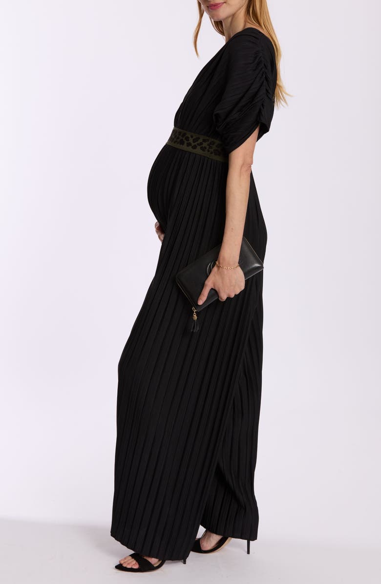 Cache Coeur Naomi Maternity and Nursing Jumpsuit, Alternate, color, Black