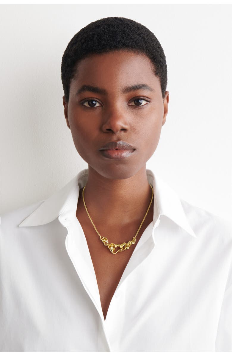 COS Twisted Ribbon Necklace, Main, color, Gold