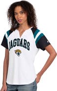 STARTER Women's Starter White Jacksonville Jaguars Game On Notch Neck T-Shirt