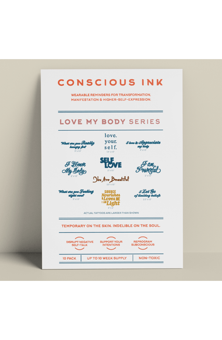 Conscious Ink Love My Body Variety 10-Pack, Main, color, White