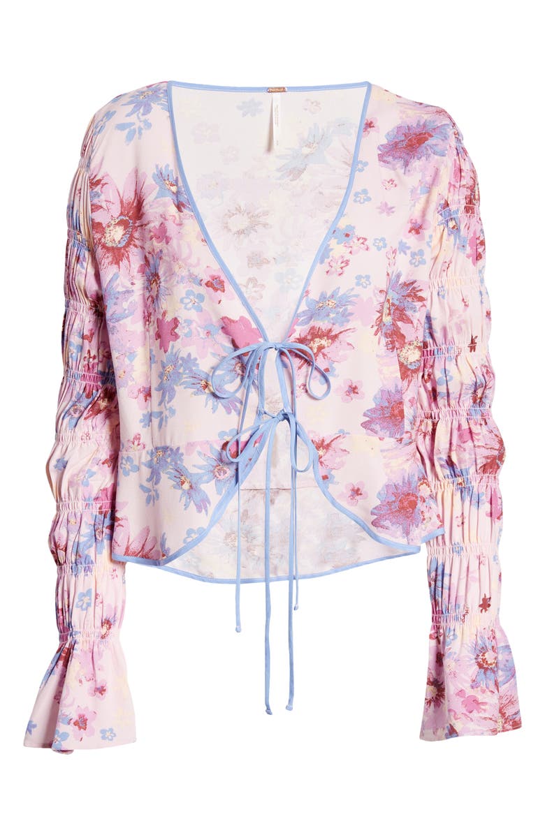 Free People Venice Floral Tie Front Top, Alternate, color,