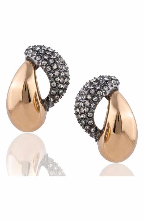 Crystal Pavé Double Hoop Earrings