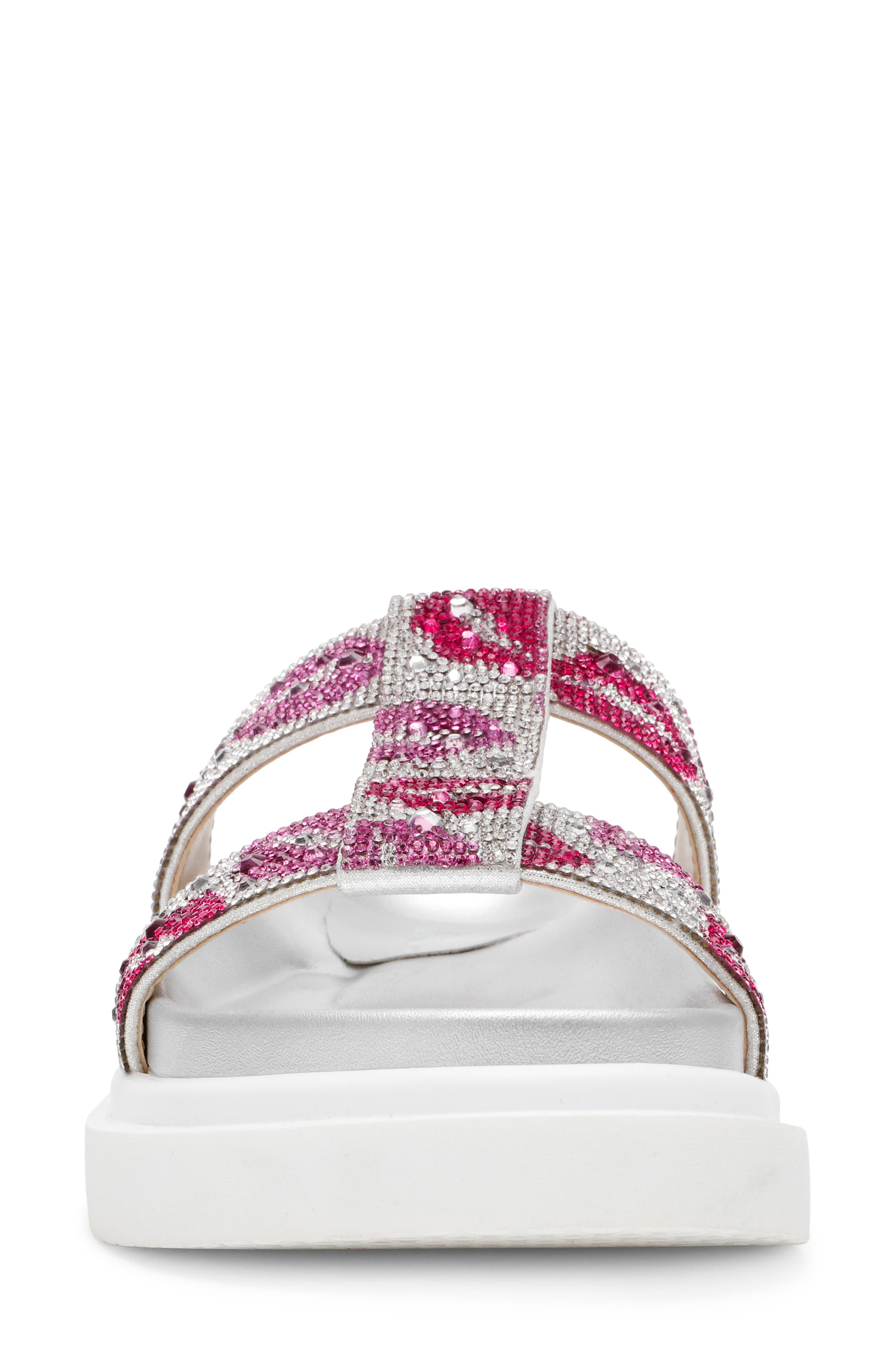 Betsey Johnson Billy Metallic Flatform Slide Sandal, Alternate, color, Multi Lips