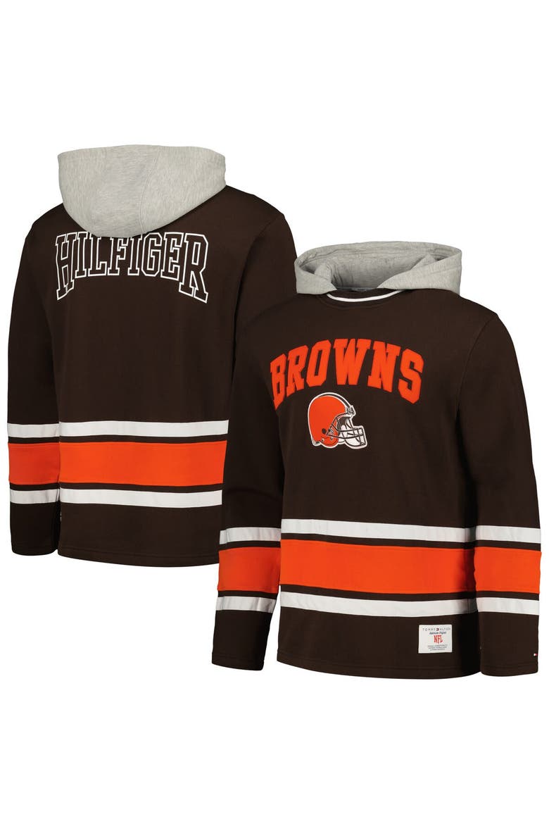 Men's Tommy Hilfiger Brown Cleveland Browns Ivan Fashion Pullover Hoodie, Main, color, Brown