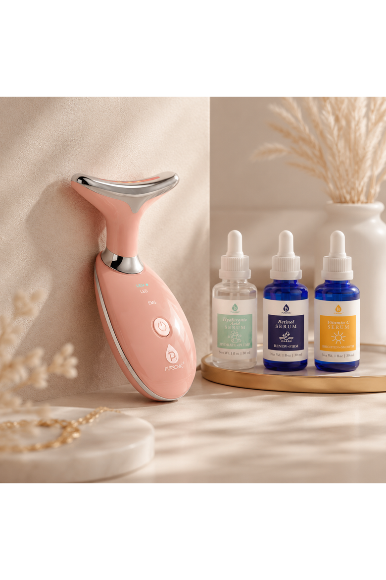 7-in-1 LED Beauty Device & Anti-Aging Serum Set Bundle, Alternate, color, Multicolor